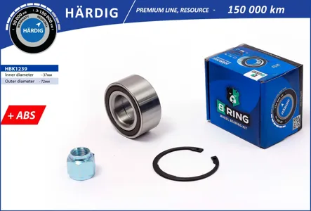 B-RING HBK1239 Подшипник ступицы (перед. компл.) [37x72x33 с ABS]