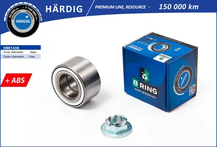 B-RING HBK1438 Подшипник ступицы (перед. компл.) [40x75x37 с ABS]
