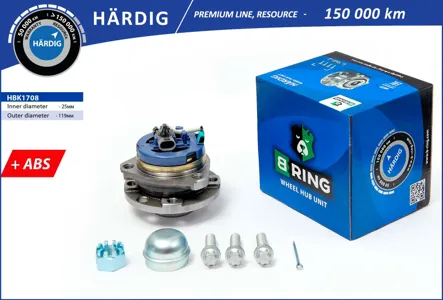 B-RING HBK1708 Ступица с подшип. в сборе Opel Astra G-H (98-) (перед.) [d=119.4 с ABS] B-RING HARDIG