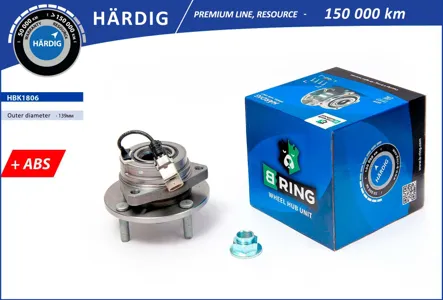 B-RING HBK1806 Ступица с подшип. в сборе Daewoo Epica (06-) Evanda (06-) (перед.) [d=138.5 с ABS] B-RING HARDIG