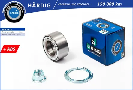 B-RING HBK1935 Подшипник ступицы (перед. компл.) [45x83x39 с ABS]