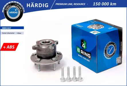 B-RING HBK3407 Ступица с подшип. в сборе Opel Astra J (10-) (задн.) [d=146 с ABS] B-RING HARDIG