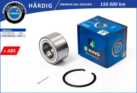 B-RING HBK5401 Подшипник ступицы (перед. компл.) [43x80x40 с ABS]
