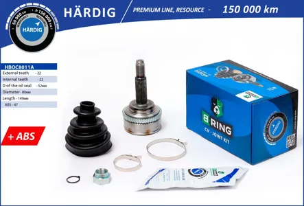 B-RING HBOC8011A Шрус наружный Chevrolet Aveo II T250255 Daewoo Aveo 1.4-1.5 02- 2222шл ABS 47Т