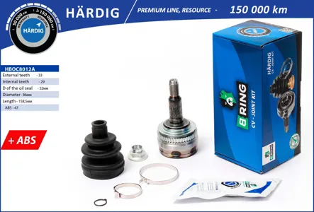 B-RING HBOC8012A Шрус наружный Chevrolet Lanos Rezzo Daewoo NUBIRA 1.6-2.0 97- 3329шл ABS 47Т
