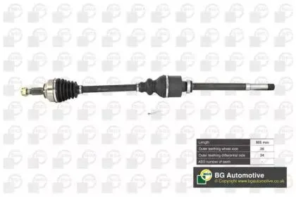 BGA DS6736R ПОЛУОСЬ Peugeot 407 2007-2009, Expert 2007-