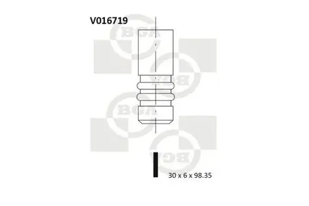 BGA V016719 Клапан 30.0x6x98.35 ex vw Polo 1.2 tsi 09