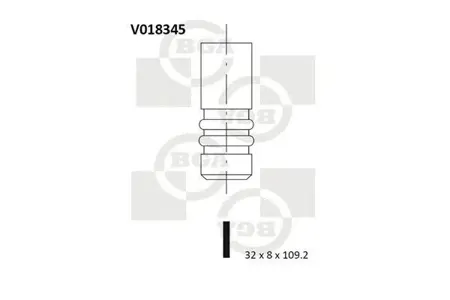 BGA V018345 Клапан Ford sierra 1.8dtd 89- выпуск 32x8x109.3