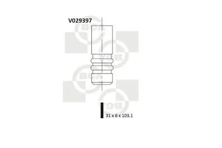 BGA V029397 Клапан впускной OP Astra Corsa Zafira 1,4-1,6