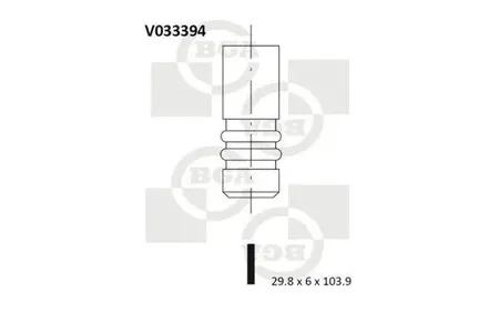 BGA V033394 Клапан двигателя выпускной Audi . VW 1.8-2.8 95-