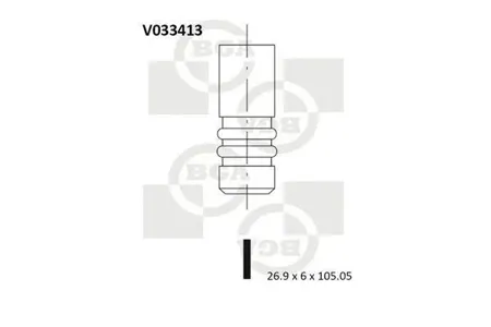BGA V033413 Клапан двигателя впускной Audi ,VW, Skoda 1.8-3.0 95-