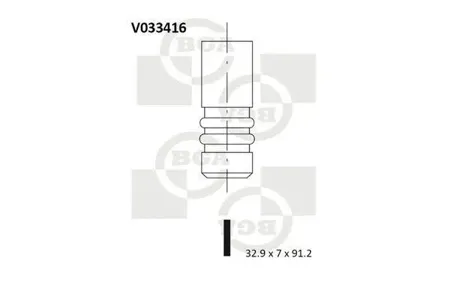 BGA V033416 Клапан 32.9x7.0x91.2 ex vw Bora Golf Passat Sharan 1.62.0 94