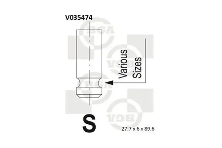 BGA V035474 Клапан впускной