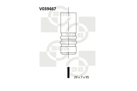BGA V039467 Клапан 29x7x95 ex vw Audi 1.4-1.6 (aeaabu) 94