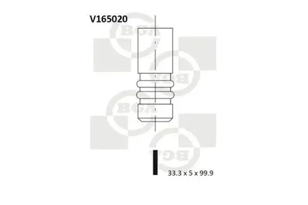 BGA V165020 Клапан 33.3x5x99.9 in Fiat Grand e puntolan muso 1.2 (199a4.000350a1.000) 06