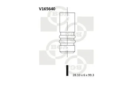 BGA V165640 Клапан 28.1x6x99.3 in Audi a3a4a5a6q5 Seat exeovw Golf vi 2.0tdi 16v 03- in