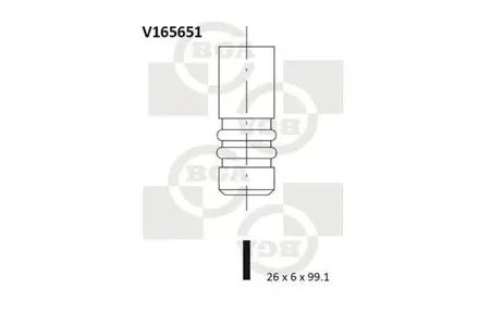 BGA V165651 Клапан 26x6x99.11 Audi a3a4a5a6q5 Seat exeovw eos Golf vi 2.0tdi 16v 03- ex (3паза)