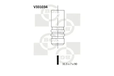 BGA V331034 Клапан 31.5x7x90.0 ex vw Audi 1.41.9tdi (amfavb) 99