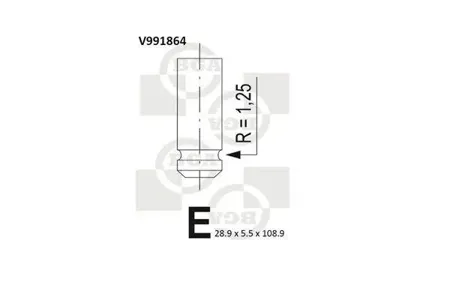 BGA V991864 Клапан двигателя выпускной