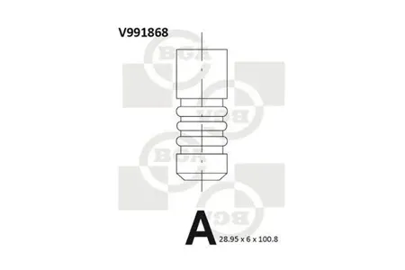 BGA V991868 Клапан выпускной  re Logan , Sandero , Duster 1.5dci