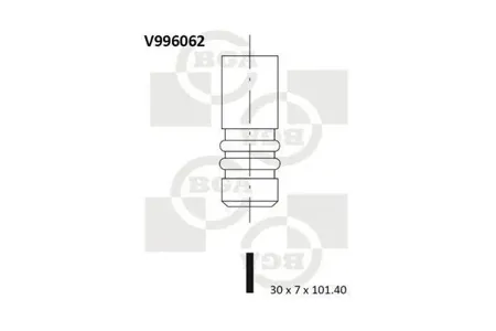 BGA V996062 Клапан 30x7x101.4 sko Fabia Octavia 1.4 99-08 ex