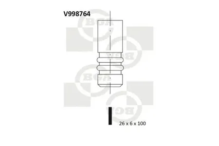 BGA V998764 Клапан 25.9x6x99.9 inex BMW 2.0-3.0td (m47dm57d) 98