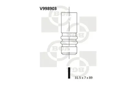 BGA V998903 Клапан 31.5x7x89 ex vw Audi 1.41.9tdi (amfaxr) 00