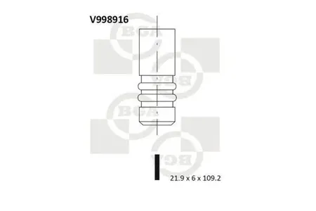 BGA V998916 Клапан 21.9x6x109.2 in Fiat 1.3 jtd 03