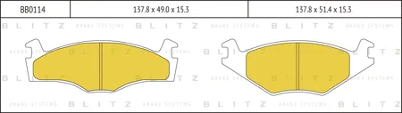 BLITZ BB0114 Колодки торм.передние VW Golf II 1.61.8GTi 83-91 Passat 1.8-2.2 80-88