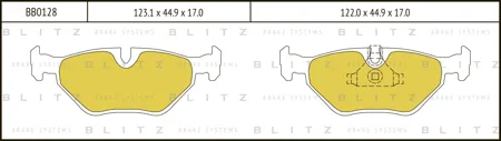 BLITZ BB0128 Колодки торм.задние BMW E39 2.0-4.02.0D-3.0D 95>