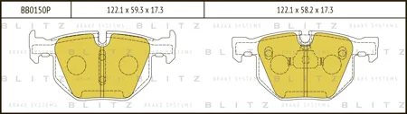 BLITZ BB0150P Колодки торм.задние BMW E60 2.0i-4.5i3.0D 03>