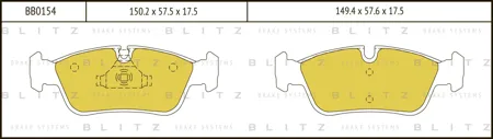 BLITZ BB0154 Колодки торм.передние BMW 1.3 E87E90 120318320 04>