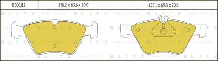 BLITZ BB0182 Колодки торм.передние Mercedes W210 2.0T-3.22.5TD2.7CDi 96-02С208 2.02.3 97-02
