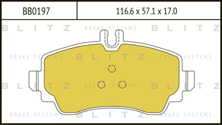 BLITZ BB0197 Колодки торм.передние Mercedes W168 1.61.92.11.6CDi1.7CDi 97-04