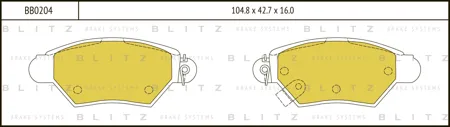 BLITZ BB0204 Колодки торм.задние Opel Astra 1.2i-2.0Di 98-01 Zafira 1.8i2.0Di 99-00