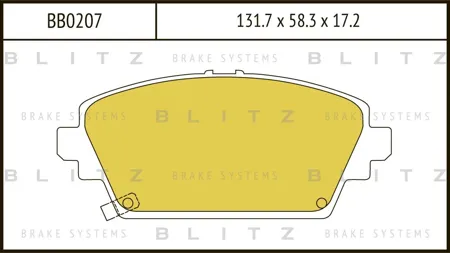 BLITZ BB0207 Колодки торм.передние Honda Accord 1.82.02.0TDi, Nissan Primera 98>