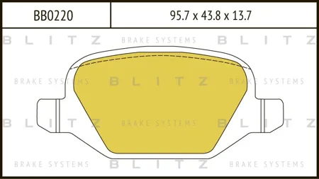 BLITZ BB0220 Колодки торм.задние Fiat Punto 1.8i 16V 130 HGT 99>Panda 1.2-1.4 04>
