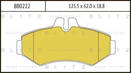 BLITZ BB0222 Колодки торм.задние Mercedes Sprinter 208D308D, VW LT 28 2.8TDi 96>