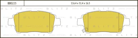 BLITZ BB0223 Колодки торм.передние Toyota Yaris 1.0-1.51.4D 99> Celica 1.8 WT-i 99>