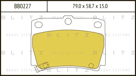 BLITZ BB0227 Колодки торм.задние Mitsubishi Montero Sport 3.0i2.5TD 98>