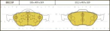 BLITZ BB0228P Колодки торм.передние Mazda 2 2003-2007, Ford Fusion 2002->