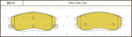 BLITZ BB0234 Колодки торм.передние Hyundai XG 2530300 2.5i3.0i V6 99>