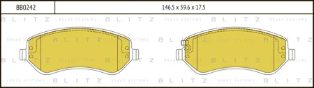 BLITZ BB0242 Колодки торм.передние Jeep Cherokee 2.4i-2.5CDi3.7i 01>