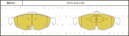 BLITZ BB0243 Колодки торм.передние Chrysler Sebring 2.0 16V2.7 V6 24V 01>