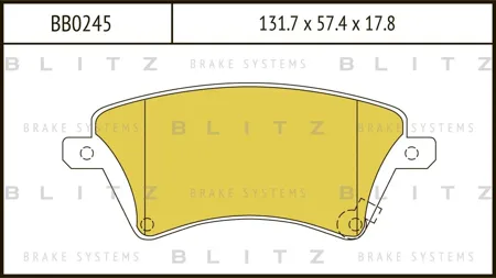 BLITZ BB0245 Колодки торм.передние диск 15' Toyota Corolla 1.41.6 WTi2.0D4-D 02>