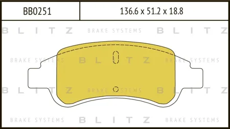 BLITZ BB0251 Колодки торм.передние Peugeot 307 1.4iHDi 00>, Citroen Xsara 1.4i-2.0HDi 00>