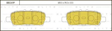 BLITZ BB0269P Колодки торм.задние Suzuki Grand Vitara 09>, Nissan Teana 08-13
