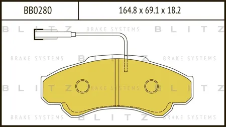BLITZ BB0280 Колодки торм.передние Peugeot Boxer 2.0HDi2.8HDi, Fiat Ducato 2.8DJTD 02>