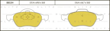 BLITZ BB0284 Колодки торм.передние Renault Laguna III Twingo Wind 1.2-1.6i1.5-3.0DCi 07>