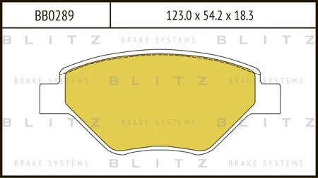 BLITZ BB0289 Колодки торм. Renault Megane 02- перед.